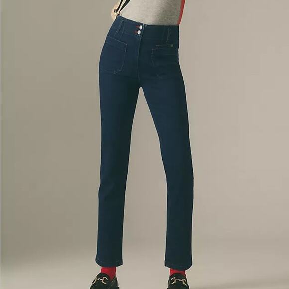 Maeve by Anthropologie Junie High-Rise Slim-Leg Jeans NWT - Picture 1 of 9